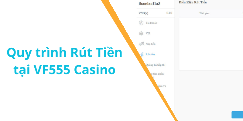 Quy trình Rút Tiền tại VF555 Casino